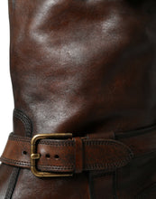 Load image into Gallery viewer, Dolce &amp; Gabbana Brown Leather Mid Calf Biker Boots Shoes
