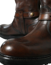 Load image into Gallery viewer, Dolce &amp; Gabbana Brown Leather Mid Calf Biker Boots Shoes
