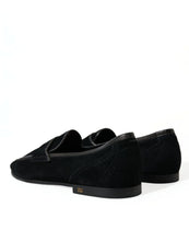 Load image into Gallery viewer, Dolce &amp; Gabbana Black Velvet Slip On Loafers Dress Shoes
