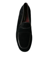 Load image into Gallery viewer, Dolce &amp; Gabbana Black Velvet Slip On Loafers Dress Shoes
