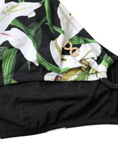 Load image into Gallery viewer, Dolce &amp; Gabbana Black Lily Print Swimwear Bottom Beachwear Bikini
