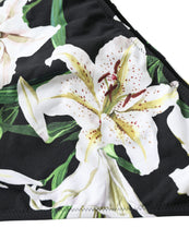 Load image into Gallery viewer, Dolce &amp; Gabbana Black Lily Print Swimwear Bottom Beachwear Bikini
