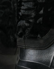 Load image into Gallery viewer, Dolce &amp; Gabbana Black Rubber Lace Up Shearling Rain Boots Shoes
