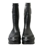 Load image into Gallery viewer, Dolce &amp; Gabbana Black Embossed Metallic Rubber Boots Shoes
