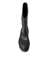 Load image into Gallery viewer, Dolce &amp; Gabbana Black Embossed Metallic Rubber Boots Shoes
