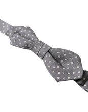 Load image into Gallery viewer, Dolce &amp; Gabbana Elegant Silk Gray Polka Dot Bow Tie
