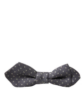 Load image into Gallery viewer, Dolce &amp; Gabbana Elegant Silk Gray Polka Dot Bow Tie
