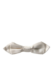 Load image into Gallery viewer, Dolce &amp; Gabbana Elegant White Silk Bow Tie
