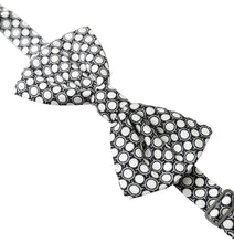 Load image into Gallery viewer, Dolce &amp; Gabbana Elegant Silk Black and White Circle Bow Tie
