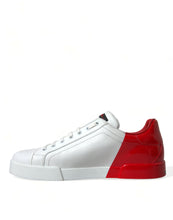 Load image into Gallery viewer, Dolce &amp; Gabbana White Red Leather Low Top Sneakers Shoes
