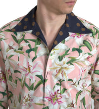 Load image into Gallery viewer, Dolce &amp; Gabbana Cotton Polka Dot Lily Print Collared Shirt
