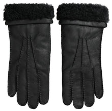 Load image into Gallery viewer, Dolce &amp; Gabbana Elegant Black Leather Winter Gloves
