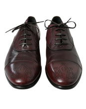 Load image into Gallery viewer, Dolce &amp; Gabbana Bordeaux Leather Men Formal Derby Dress Shoes
