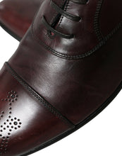 Load image into Gallery viewer, Dolce &amp; Gabbana Bordeaux Leather Men Formal Derby Dress Shoes
