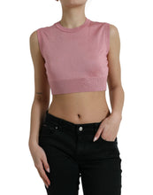 Load image into Gallery viewer, Dolce &amp; Gabbana Pink Crew Neck Cropped Sleeveless Tank Top
