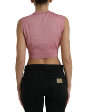 Load image into Gallery viewer, Dolce &amp; Gabbana Pink Crew Neck Cropped Sleeveless Tank Top
