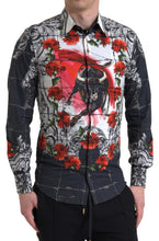 Load image into Gallery viewer, Dolce &amp; Gabbana Floral Bull Print Casual Cotton Shirt
