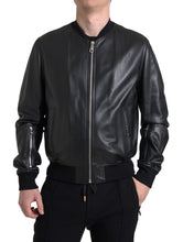 Load image into Gallery viewer, Dolce &amp; Gabbana Elegant Black Leather Bomber Jacket
