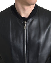 Load image into Gallery viewer, Dolce &amp; Gabbana Elegant Black Leather Bomber Jacket
