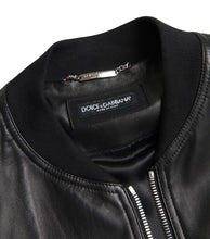 Load image into Gallery viewer, Dolce &amp; Gabbana Elegant Black Leather Bomber Jacket
