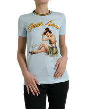 Load image into Gallery viewer, Dolce &amp; Gabbana Light Blue Cotton Free Love Crew Neck T-shirt
