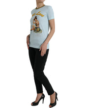 Load image into Gallery viewer, Dolce &amp; Gabbana Light Blue Cotton Free Love Crew Neck T-shirt
