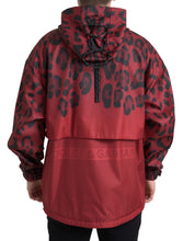 Load image into Gallery viewer, Dolce &amp; Gabbana Red Leopard Hooded Rain Coat Jacket
