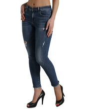 Load image into Gallery viewer, Dolce &amp; Gabbana Dark Blue Cotton Stretch Denim Skinny Jeans
