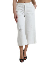 Load image into Gallery viewer, Dolce &amp; Gabbana White Cotton Cropped Wide Leg Denim Jeans
