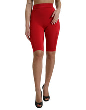 Load image into Gallery viewer, Dolce &amp; Gabbana Red Stretch High Waist Cropped Leggings Pants
