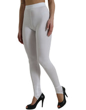 Load image into Gallery viewer, Dolce &amp; Gabbana White Nylon Stretch Slim Leggings Pants
