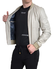 Load image into Gallery viewer, Dolce &amp; Gabbana Cream Leather Bomber Jacket

