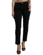 Load image into Gallery viewer, Dolce &amp; Gabbana Black Gray Two Tone Denim Logo Skinny Jeans
