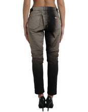 Load image into Gallery viewer, Dolce &amp; Gabbana Black Gray Two Tone Denim Logo Skinny Jeans
