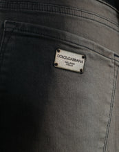 Load image into Gallery viewer, Dolce &amp; Gabbana Black Gray Two Tone Denim Logo Skinny Jeans
