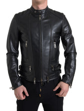 Load image into Gallery viewer, Dolce &amp; Gabbana Sleek Black Leather Biker Jacket
