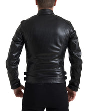 Load image into Gallery viewer, Dolce &amp; Gabbana Sleek Black Leather Biker Jacket
