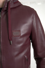 Load image into Gallery viewer, Dolce &amp; Gabbana Elegant Bordeaux Leather Hooded Jacket
