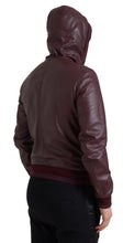 Load image into Gallery viewer, Dolce &amp; Gabbana Elegant Bordeaux Leather Hooded Jacket
