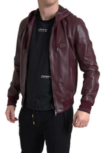 Load image into Gallery viewer, Dolce &amp; Gabbana Elegant Bordeaux Leather Hooded Jacket
