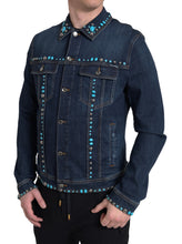 Load image into Gallery viewer, Dolce &amp; Gabbana Embellished Turquoise Denim Jacket
