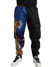 Load image into Gallery viewer, Dolce &amp; Gabbana Black Tiger Print Cargo Jogger Pants
