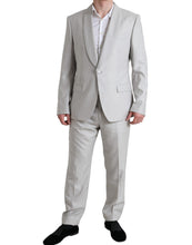 Load image into Gallery viewer, Dolce &amp; Gabbana Silver Wool Silk 2 Piece Slim Fit Suit
