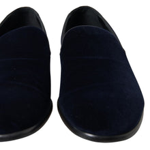 Load image into Gallery viewer, Dolce &amp; Gabbana Elegant Blue Velvet Loafers for Men
