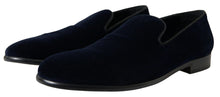 Load image into Gallery viewer, Dolce &amp; Gabbana Elegant Blue Velvet Loafers for Men
