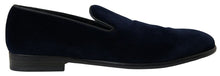 Load image into Gallery viewer, Dolce &amp; Gabbana Elegant Blue Velvet Loafers for Men
