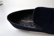 Load image into Gallery viewer, Dolce &amp; Gabbana Elegant Blue Velvet Loafers for Men
