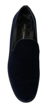 Load image into Gallery viewer, Dolce &amp; Gabbana Elegant Blue Velvet Loafers for Men
