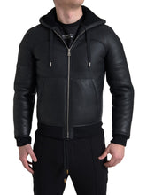 Load image into Gallery viewer, Dolce &amp; Gabbana Elegant Black Leather Full Zip Hoodie
