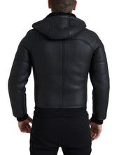 Load image into Gallery viewer, Dolce &amp; Gabbana Elegant Black Leather Full Zip Hoodie

